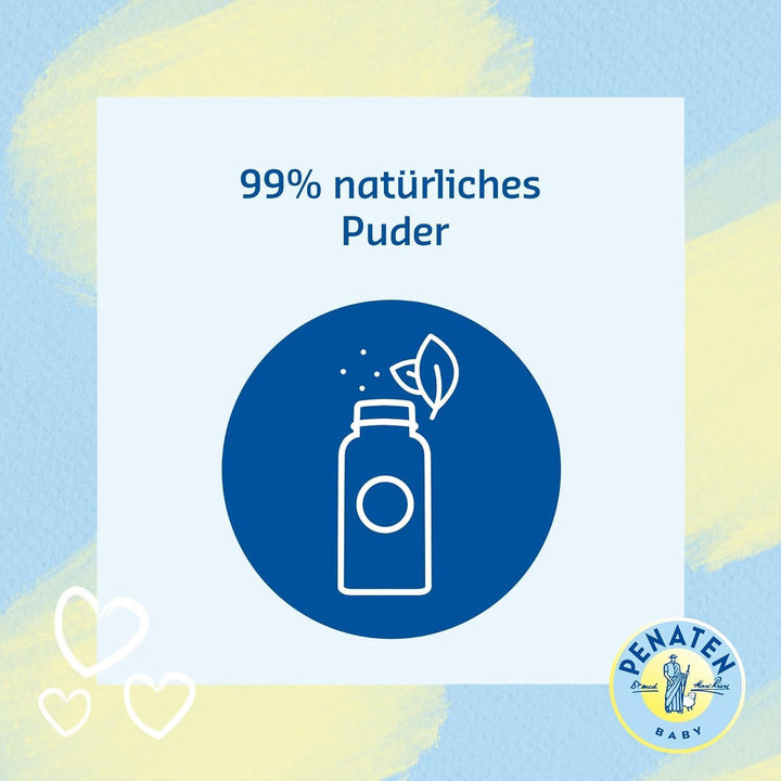 Natural Baby Powder with Aloe & Vitamin E (1 X 100 G) - Protects Sensitive Skin, Absorbs Moisture & Keeps Skin Dry - 99% Ingredients of Natural Origin