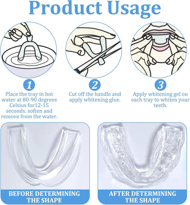 6Pcs Teeth Whitening Gum Shield Teeth Whitening Trays Teeth Whitening Mouth Trays Mouth Guard for Teeth Grinding Teeth Retainers Teeth Grinding Guard for Teeth Whitening Grinding Protecting