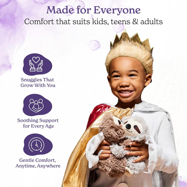 Warm Hugs Sloth Microwavable Plush with French Lavender Scent, Fully Heatable Cuddly Sloth Toy for Anxiety and Pain Relief