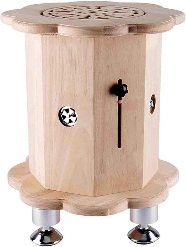 Smokeless Moxibustion Sit Chair, Heavy Duty Wooden Heating Moxibustion Stool, Adjustable Temperature, Load 150Kg / 330Lbs(S)