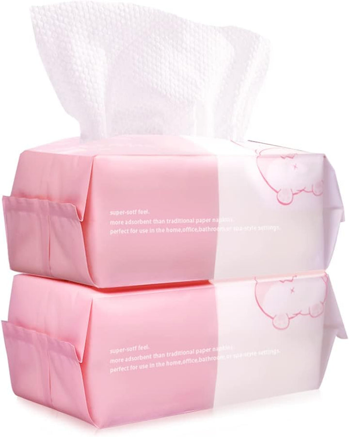 Face Towel 120 Count Disposable Face Wipes Cloths for Washing Soft Cotton Dry Baby Wipes, Skincare, Makeup Remover (PEARL PATTERN)