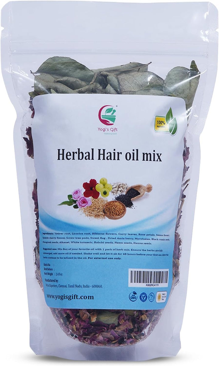 Yogi’S Gift | Ayurvedic Herbal Hair Oil Mix | 18 Essential Raw Herbs for Oil Infusion | 100% Natural Indian Herbs