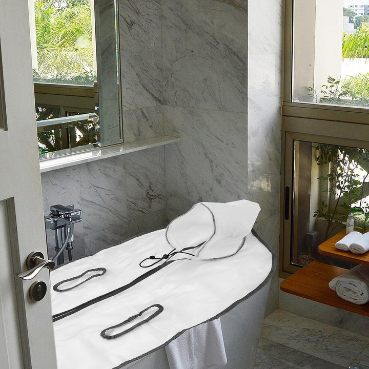 Foldable Tub Lid for Soaking Bucket Insulated Bath Cover with Smooth Surface Easy to Install Plastic Replacement Lid for Home Spa Massage Use