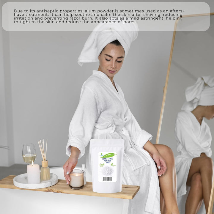 Alum Powder (Potassium Alum) – 50 Gr - 100% Natural | Ideal for Formulating Deodorants, Body Care and Aftershave Products.