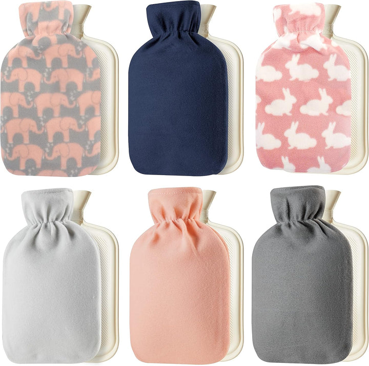 Hot Water Bottle with Soft Fleece Cover - Natural Rubber 2 Litre - British Design - UK Safe Tested