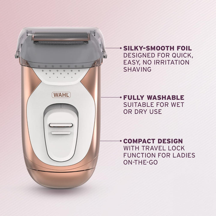 Ladies Shaver, Wet and Dry Hair Remover for Legs Underarms, Bikini Trimmer, Painless Hair Removal, Light Portable Shavers, Smooth Shaving for Women, Less Irritation, Showerproof Electric Razor