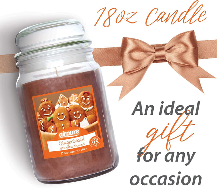 - Large Candle Scented, Gingerbread Fragrance - 120 Hour