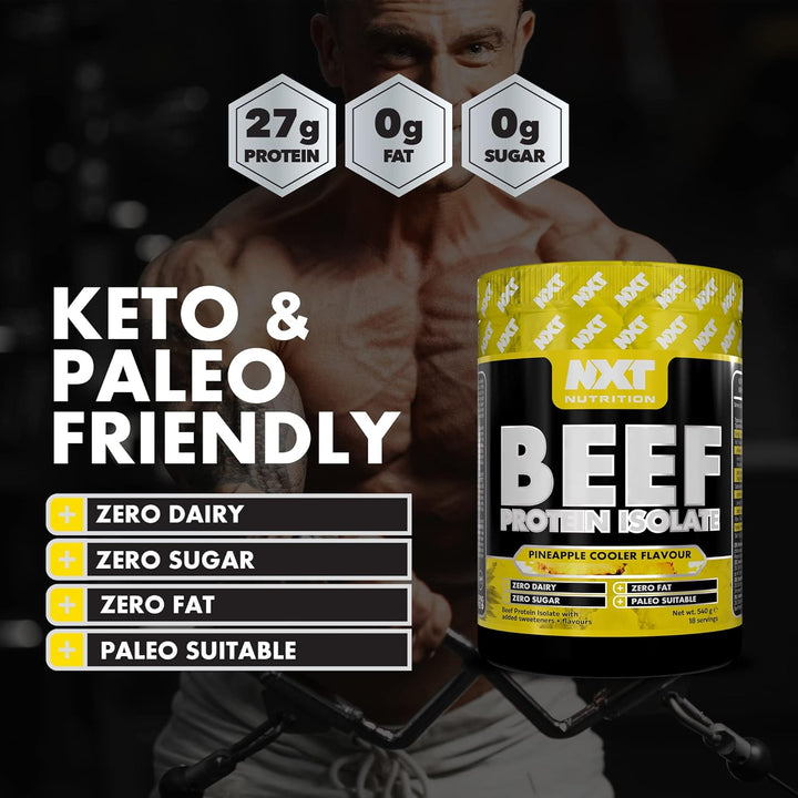NXT Beef Protein Isolate 540G - High Protein Powder in Natural Amino Acids - Paleo, Keto Friendly - Dairy and Gluten Free | 540G (Pineapple)