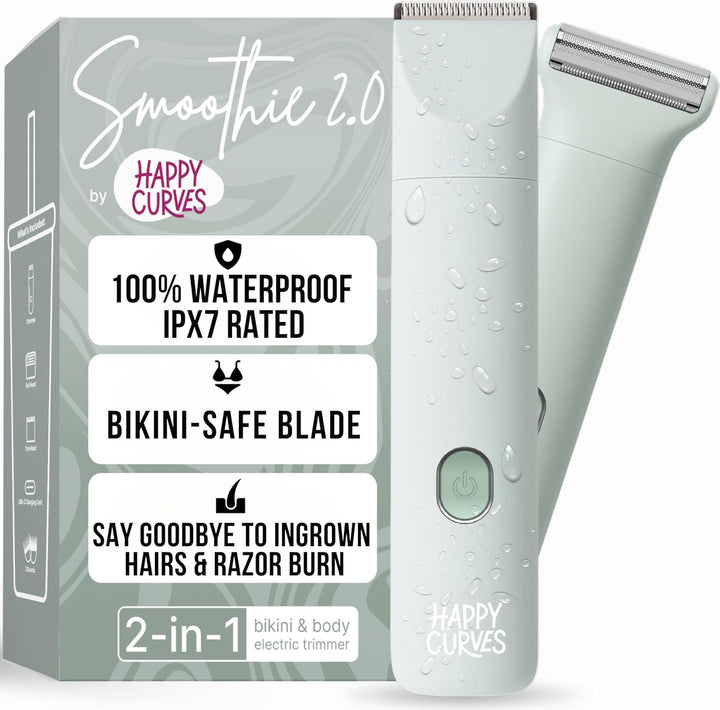 Smoothie 2.0 Bikini Trimmer - Electric Razor for Women, Waterproof Hair Groomer with Adjustable Guards, Personal Shaver for Pubic Hair, Ladies Intimate Shaver and Body Trimmer (Berry)
