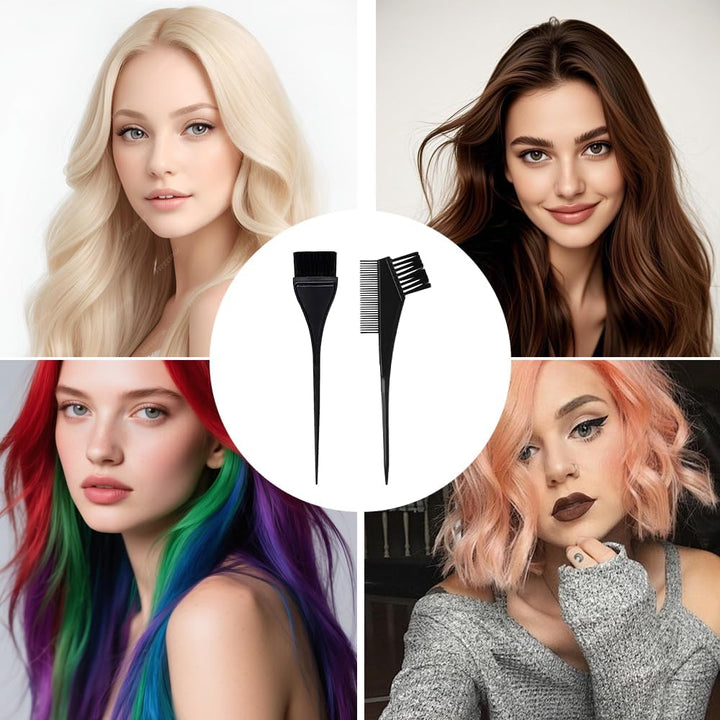 Hair Hair Coloring Brush, 4 Pcs Hair Dye Brush Set, Tinting Brush, Hair Dyeing Brush, Double Sided Tint Brush, Suitable for DIY Hair Dyeing ﻿