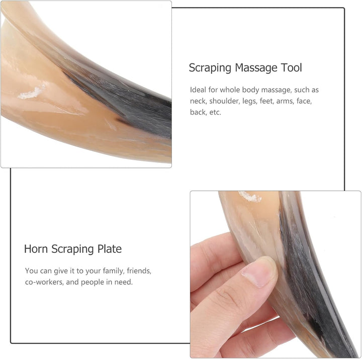 Natural Thickened Buffalo Horn Guasha Board Ergonomic Scraping Massage Tool for Body and Face Relief Portable Gua Sha Plate with Smooth Polished Surface