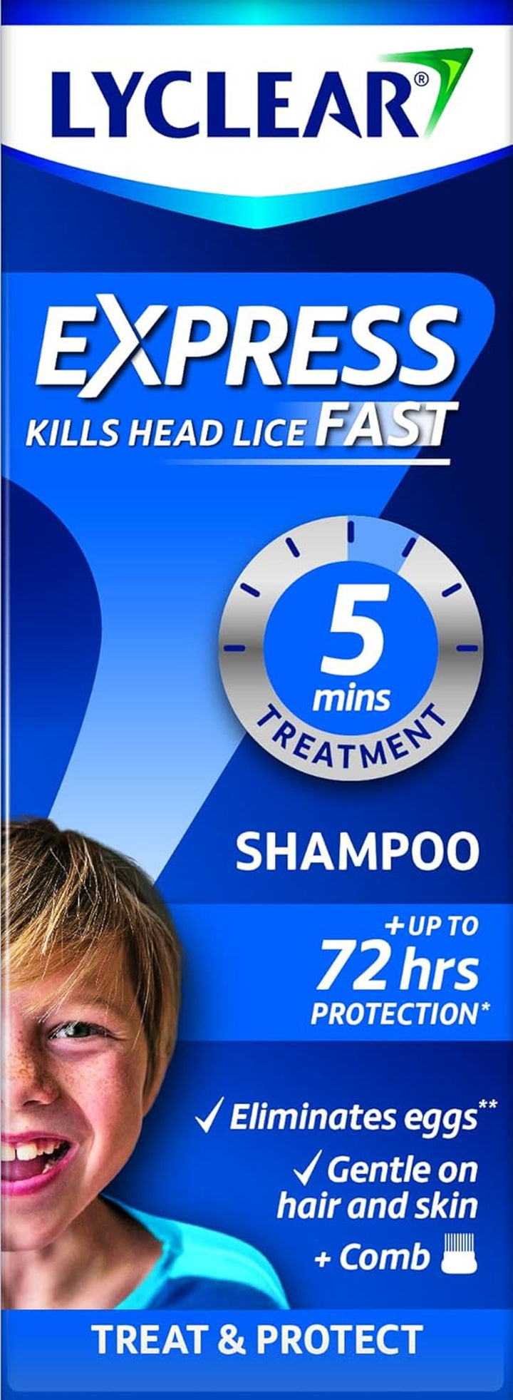 Express Treat & Protect Shampoo - Kills Head Lice & Eggs – Effective in Just 5 Minutes on Head Lice - Helps Protect for Up-To 72 Hours* & Washes Hair – 200Ml Shampoo Format