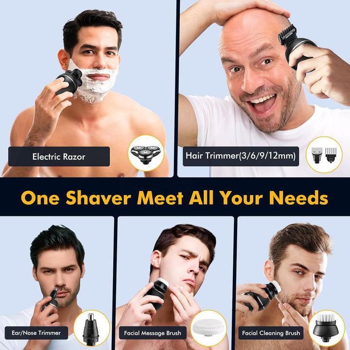Electric Razor for Men, 2025 Upgrade Electric Shavers, Cordless Rechargeable 3D Shaver for Men, Wet/Dry Mens Shaver, Waterproof Electric Razor Grooming Kit