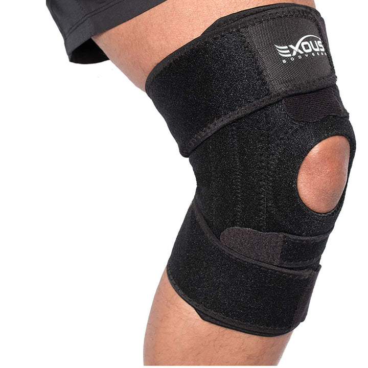 Knee Support Brace for Men & Women Unique 4-Way Adjustable Non-Slip Neoprene Strap System for Arthritis, Running Bursitis, for ACL, Ligament Damage Ideal for Sports - Skiing & Meniscus Tear