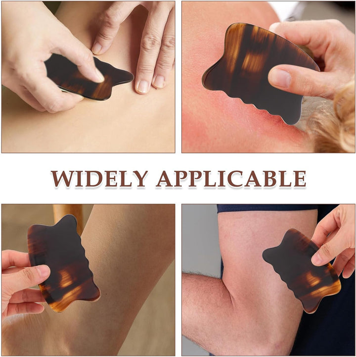 Natural Ox Horn Gua Sha Tool for Face and Body Massage, Portable Scraping Board for Neck and Back Muscle Relief, Lightweight Buffalo Horn Facial Massager for Home and Travel