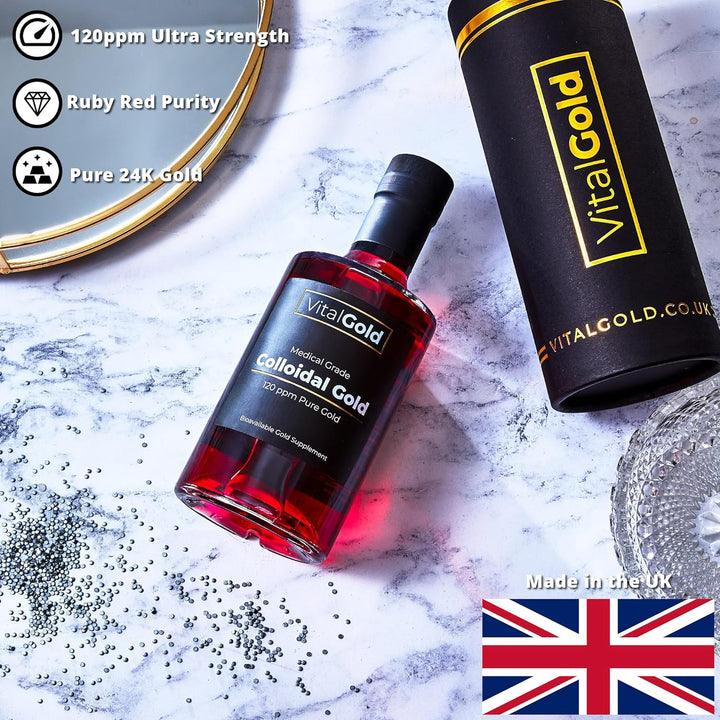 Colloidal Gold 120 PPM - 500Ml - Ultra Strength Gold Supplement