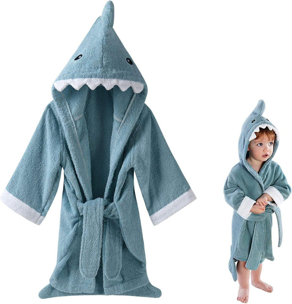 3D Animal Baby Bathrobe, Super Soft Flannel Hooded Bath Towel, Dressing Gown Sleepwear Gift for 0-3 Years Old