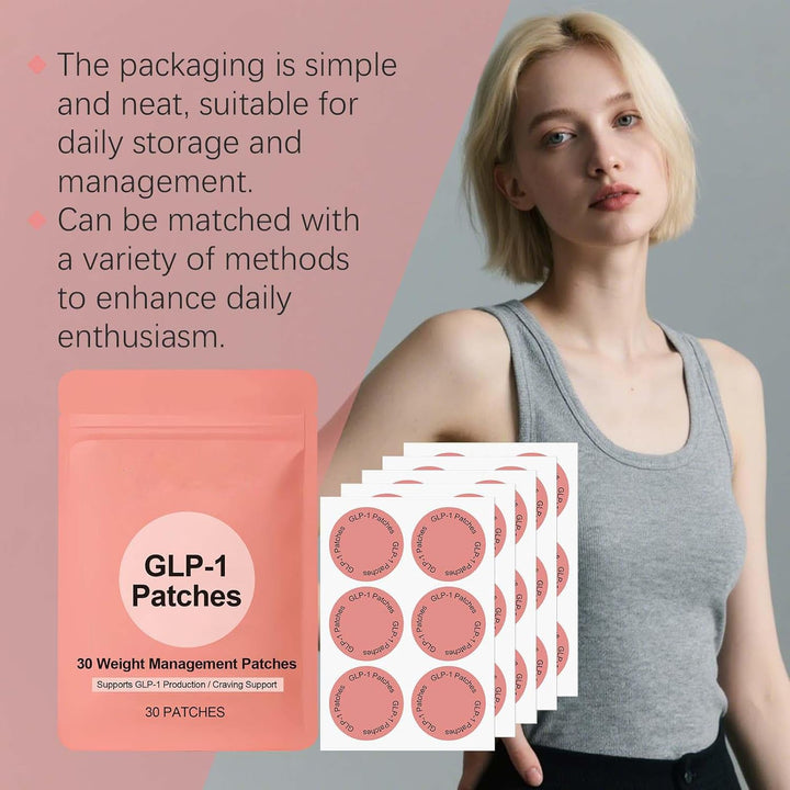 60PCS GLP-1 Patches, Natural Ingredients Slimming Patches, Suitable for Men and Women'S Body Care Patches(30Pcs*2)