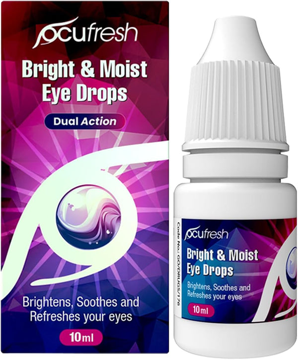 Bright & Moist Eye Drops | for Dazzling White Eyes | Whitens Red Eyes | Added Moisturising Formulation | Easy to Carry On-The-Go | Gentle on Eyes | Suitable for All Eye Colors | 10Ml