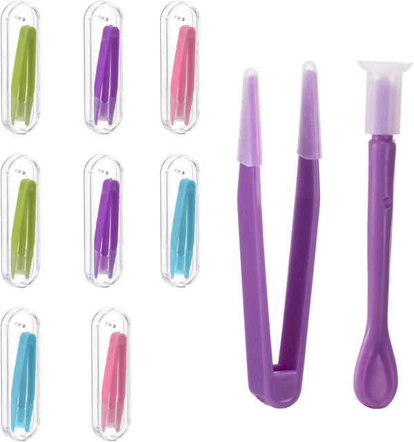 Contact Lenses Applicator, 8Pcs Contact Lens Remover Tools Portable Plastic Contact Lens Tweezers Contact Lens Suction Stick Handler with Storage Case for Outgoing Travelling