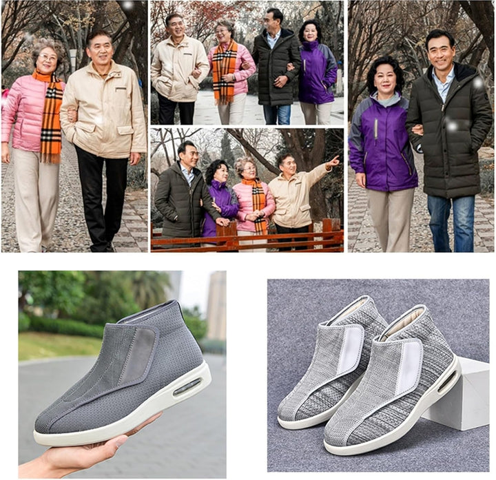 Cozy Arthritis Edema House Shoes, Casual Arthritis Adjustable Diabetic Edema Orthopedic Boots for Men, Breathable Non-Slip Fattening and Widening