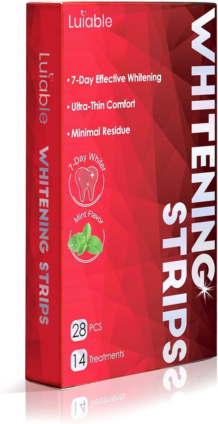 Teeth Whitening Strips for Tooth White: Professional Dentist Formulated Teeth Whitener Enamel 14 Treatments Enamel-Safe – 28 Non-Sensitive Strips (28 Count (Pack of 1), Mild Mint)