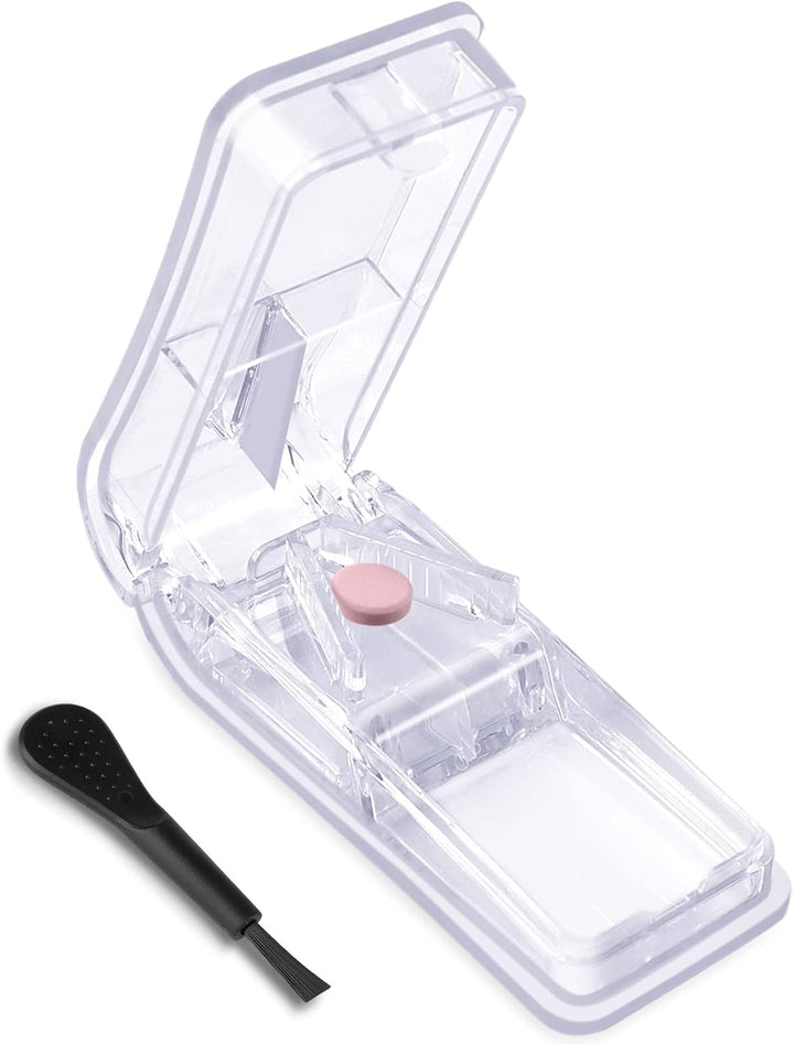 Pill Cutter, Pill Splitter with Blade for Small Pills Large Pills Cut in Half Quarter for Tablet Vitamin Medicine