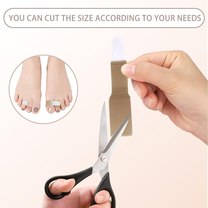 12 Pack Fabric Hammer Toe Corrector Toe Straightener, Reusable Broken Toe Protectors Buddy Taped Wraps, Toe Separators Splint for Crooked Toes, Bent Toes, Overlapping Toes Avoid Secondary Trauma