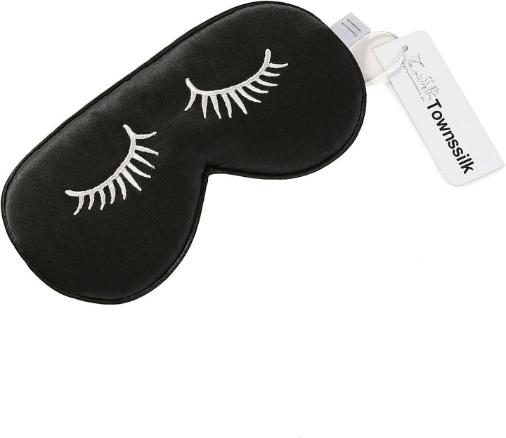 100% Silk Sleep Mask with Adjustable Strap,Comfortable and Super Soft Eye Mask Ultimate Sleeping Aid,Blindford Golden Moon