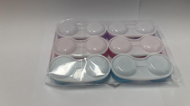 6 Packs Contact Lens Cases, Contact Lenses Holder Box with Left/Right Caps for Home Travel Outdoor