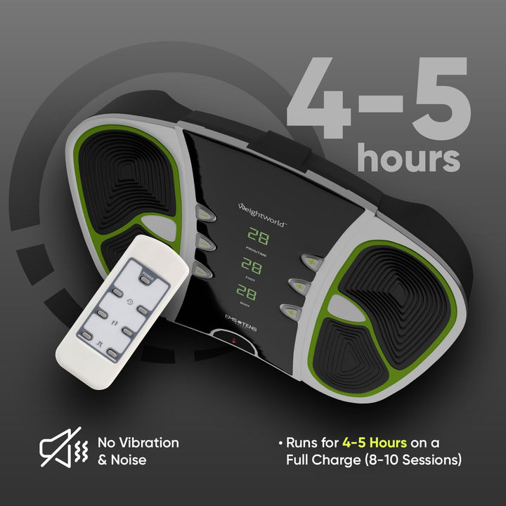 Circulator - Foot Circulation Machine with 99 Intensity Levels - EMS & TENS Foot Massager with Travel Bag, Remote Control & Electrode Pads - Easy to Use, Lightweight & Modern Design