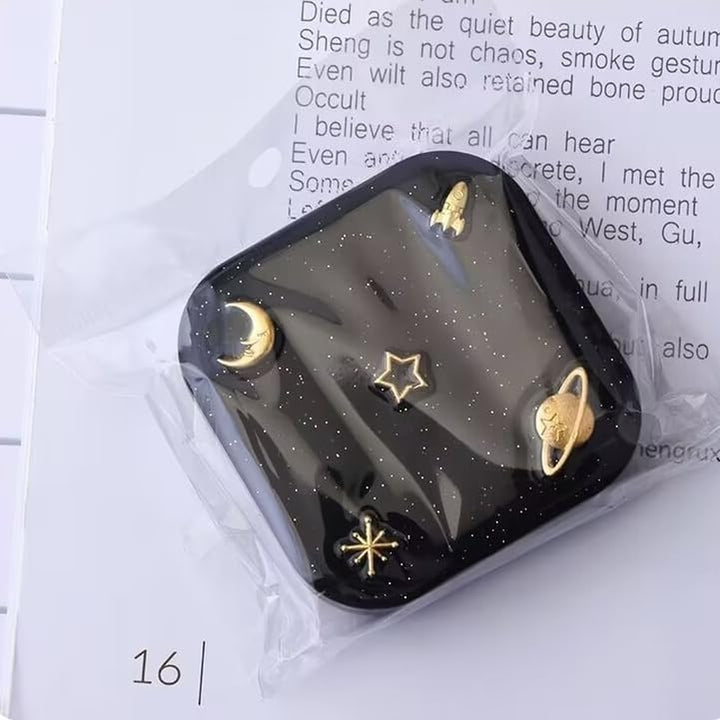 2 Pcs Contact Lens Cases, Contact Lens Holder with Mirror, Portable Eye Contacts Mini Case Container Set Portable Contact Lens Soaking Case with L and R Caps for Home Travel