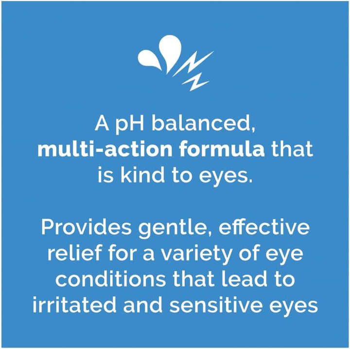 Multi-Action Eye Wash 300 Ml - Relieves Tired, Itchy, and Dry Eyes, Allergies - Soothes Irritations, Inflammations - Eyelid Cleanser for Uncomfortable Conditions
