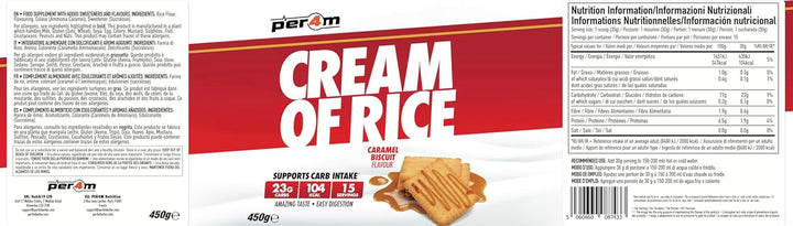 Protein Cream of Rice | Easy-To-Digest Complex Carbohydrate | Gluten-Free, Plant-Based Smooth Rice Porridge | Ideal Pre Post-Workout (450G, Caramel Biscuit)