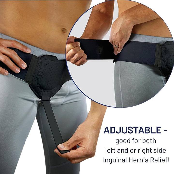 Hernia Belt for Men Hernia Truss,Inguinal Hernia Support for Men Left or Right Side, Post Surgery Men'S Inguinal Hernia Support Truss for Inguinal, Groin Hernias, Adjustable Waist Strap