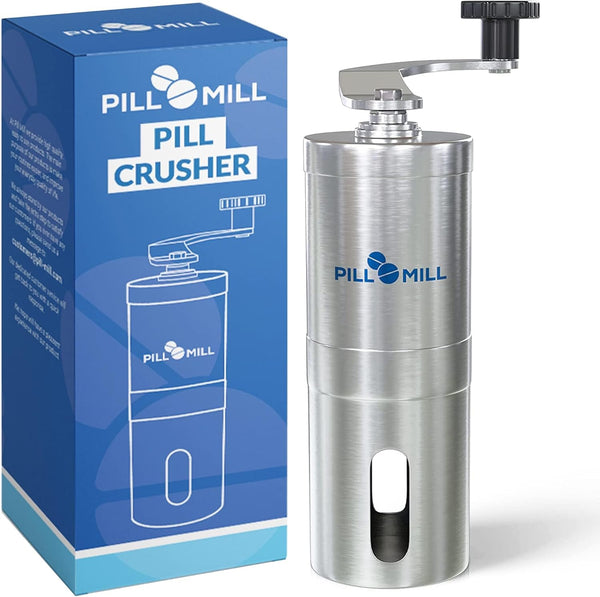 Pill Crusher - Crushes Multiple Tablets to a Fine Powder - Metal Medicine Grinder - Tablet Pulverizer Perfect for Travel - Great for Feeding Tube Use, Pets or Easier Medicine Intake for Kids