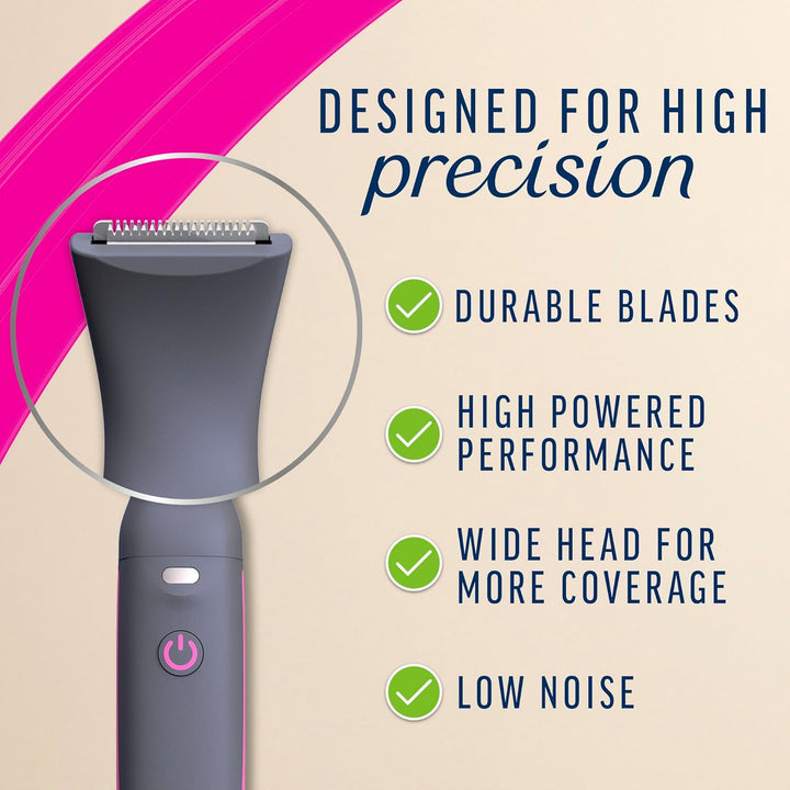 Expert Electric All-In-One Trimmer, Women Hair Removal Device Bikini, Face & Eyebrows Multi-Use, USB Charging & Accessories Rechargeable, 100Percent Waterproof, Designed for Wet & Dry Use
