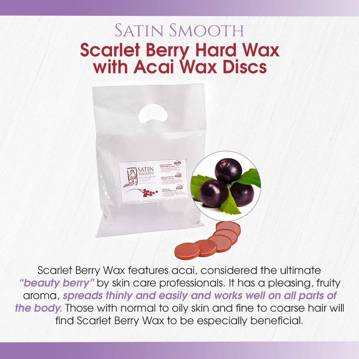 Scarlet Berry Hard Wax with Acai Discs for Women 50 Pc Discs