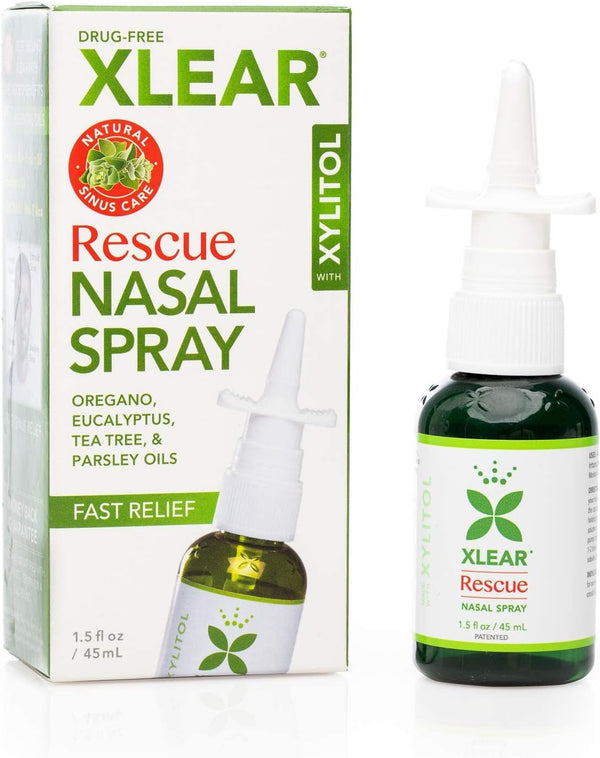Rescue Natural Nasal Spray with Xylitol, Oregano and Tea Tree (Pack of 2)