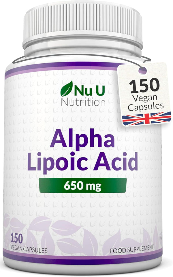 Alpha Lipoic Acid 650Mg - 150 High Strength Vegan ALA Capsules - 5 Month Supply - Amino Acid Supplement - Made in the UK -