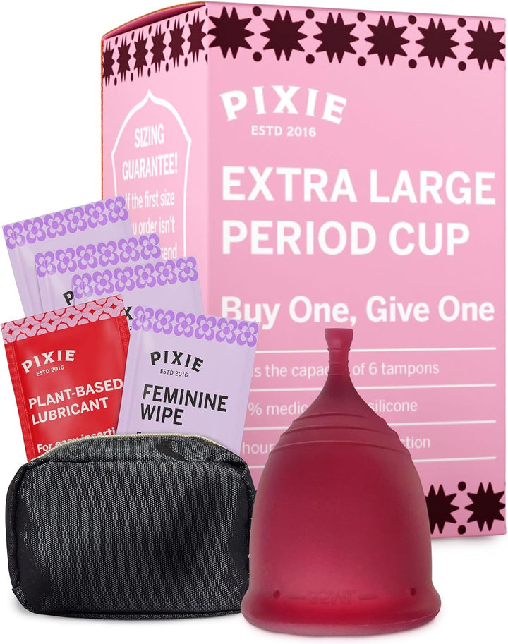 2 Soft Menstrual Cups - Ranked 1 for Most Comfortable Reusable Period Cup - Buy One We Give One - Includes Ebook Guide, Wipes, Lube, & Storage Bag - Tampon and Pad Alternative