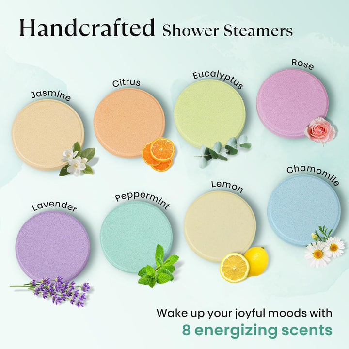 Gifts for Women Shower Steamers Aromatherapy with Essential Oil for SPA Stress Relief, Bath Bombs for Christmas Stocking Fillers Advent Calendar 2025 Gifts for Mum (8 Pcs)