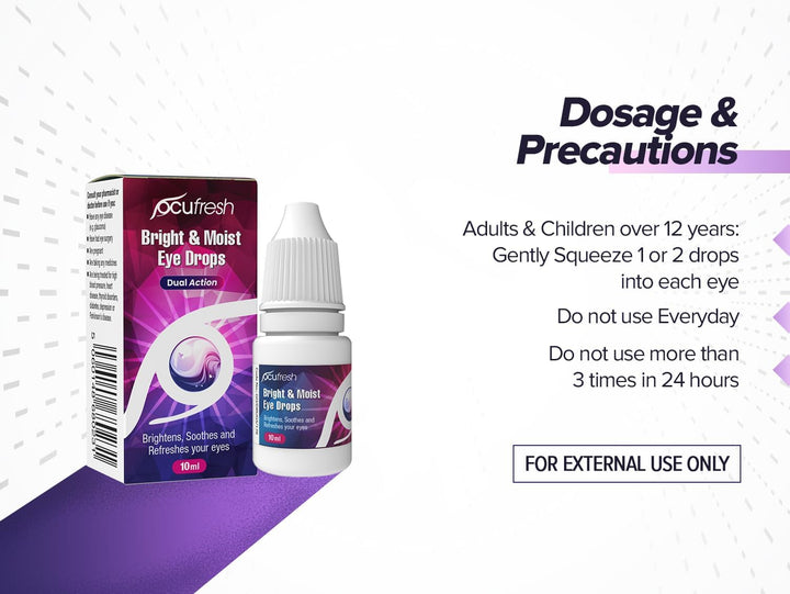 Bright & Moist Eye Drops | for Dazzling White Eyes | Whitens Red Eyes | Added Moisturising Formulation | Easy to Carry On-The-Go | Gentle on Eyes | Suitable for All Eye Colors | 10Ml