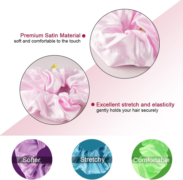 LED Light up Elastic Hair Bands, 6Pcs Luminous Hair Ties, 3 Colors Light Modes LED Scrunchies, Light up Hair Scrunchies for Halloween Rave Glow Party