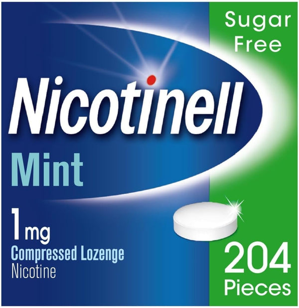 Mint Lozenge 1Mg (204 Lozenges), Stop Smoking Aid, Sugar Free Nicotine Lozenges, Fresh Mint Flavour, 1Mg Regular Strength for Light Smokers, Quit Smoking Aid