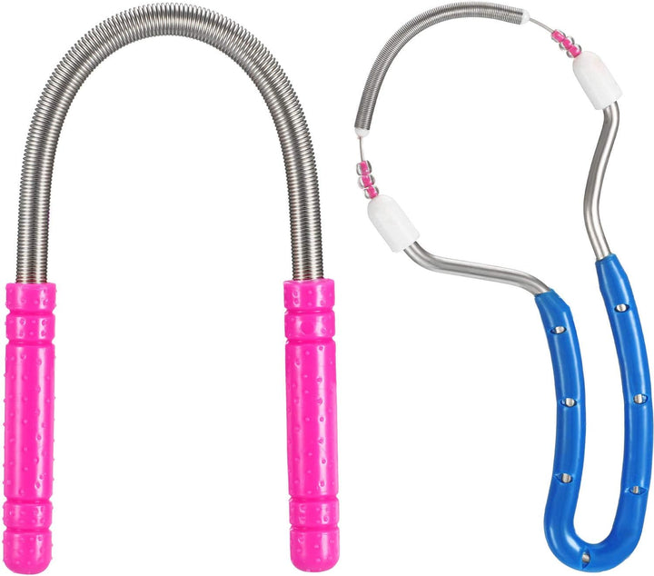 2 Pieces Spring Facial Hair Remover Manual Epilator Spring Face Hair Roller Threading Epilator Tools for Face Hair Removing Supply