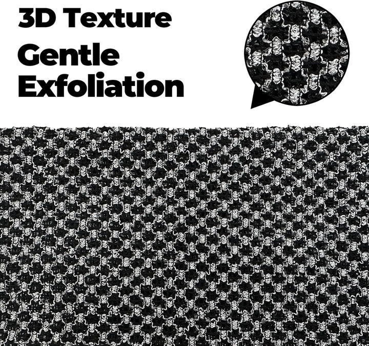 Japanese Exfoliating Towel,Extra Long Exfoliating Washcloth,Exfoliating Body Scrubber,For Men Women Exfoliation,Body Scrubbing Brush Loofah Exfoliator 1 Pcs (3D Black Grid/1Pcs)