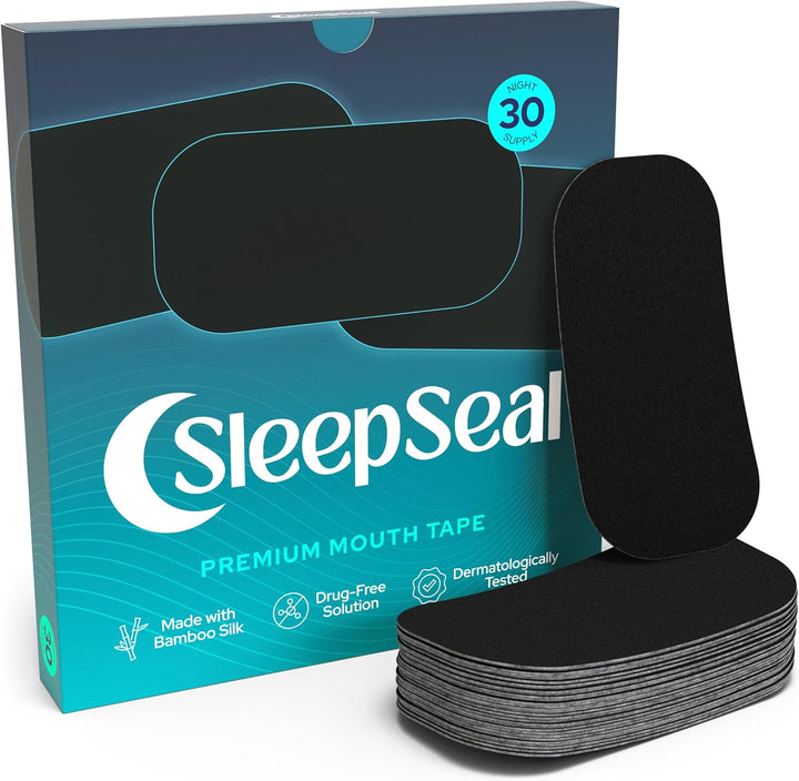 Sleepseal Mouth Tape for Sleeping - Made from Sustainable Bamboo Silk, Hypoallergenic & Dermatologically Tested Sleep Tape – Snoring Aid Solution, Improves Nasal Breathing – 30 Night Supply