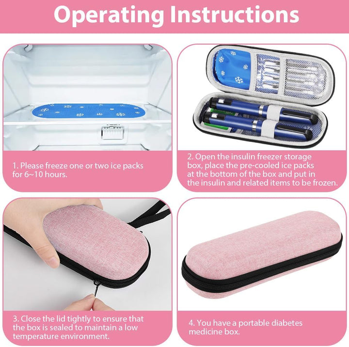 Insulin Cooler Travel Case, Medicine Cooler for Travel Insulin Case with 2 Ice Pack, Diabetic Supplies Insulin Pen Case, Diabetic Small Storage Travel Pack, Portable Insulin Travel Case