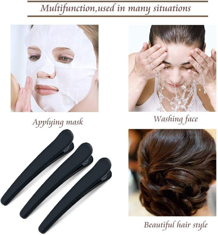 12Pcs Hair Sectioning Clips + 1Pcs Professional Anti-Static Metal Tail Hair Comb, Makeup Hairdresser Clips for Styling of Women Girls Hairdressing Salon Tool Set